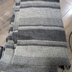 Hugo Boss Black and Gray Woven Scarf